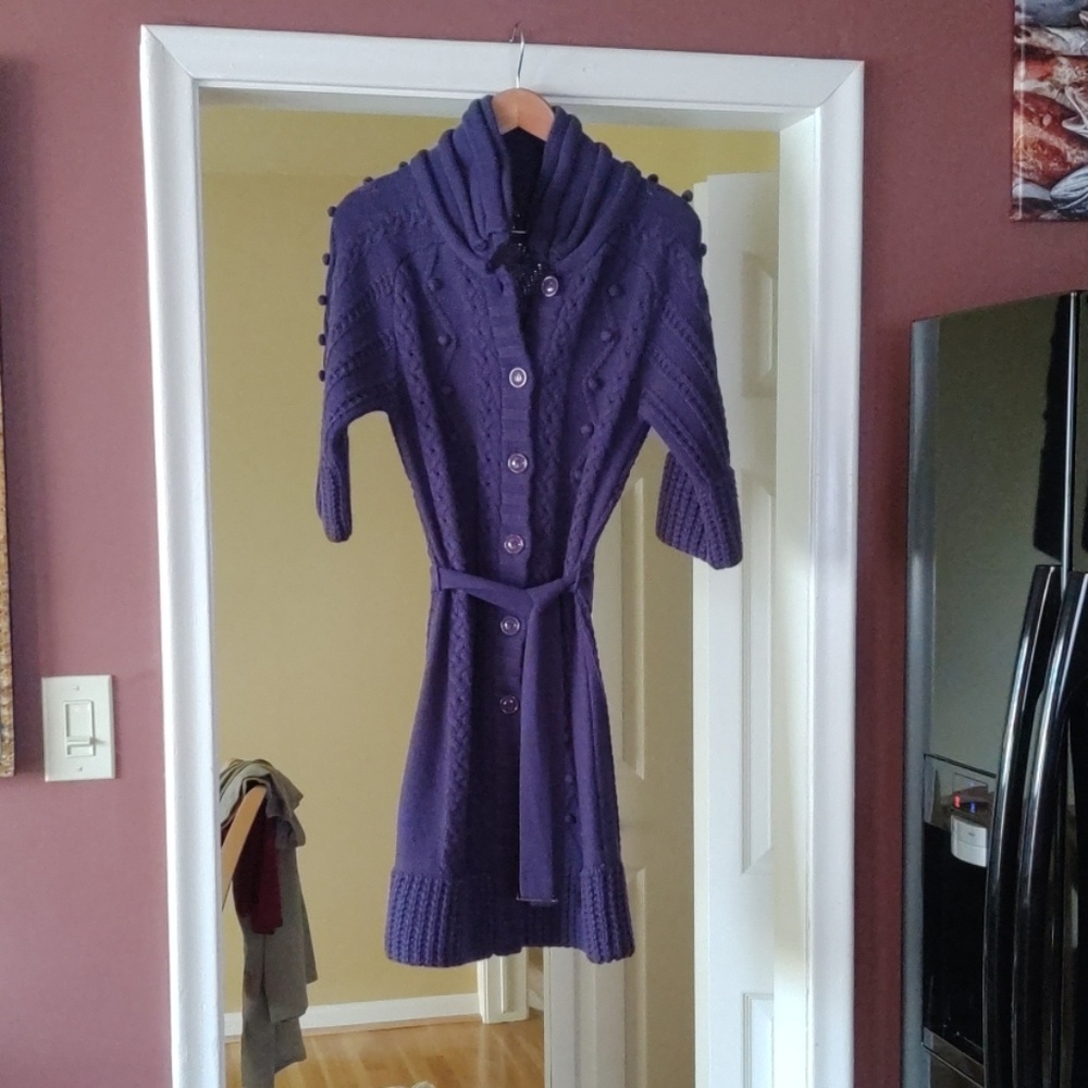 MADE IN ITALY,blue,mid season machine knitted coat